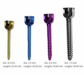 Monoaxial Pedicle Screws — Model MAS42T